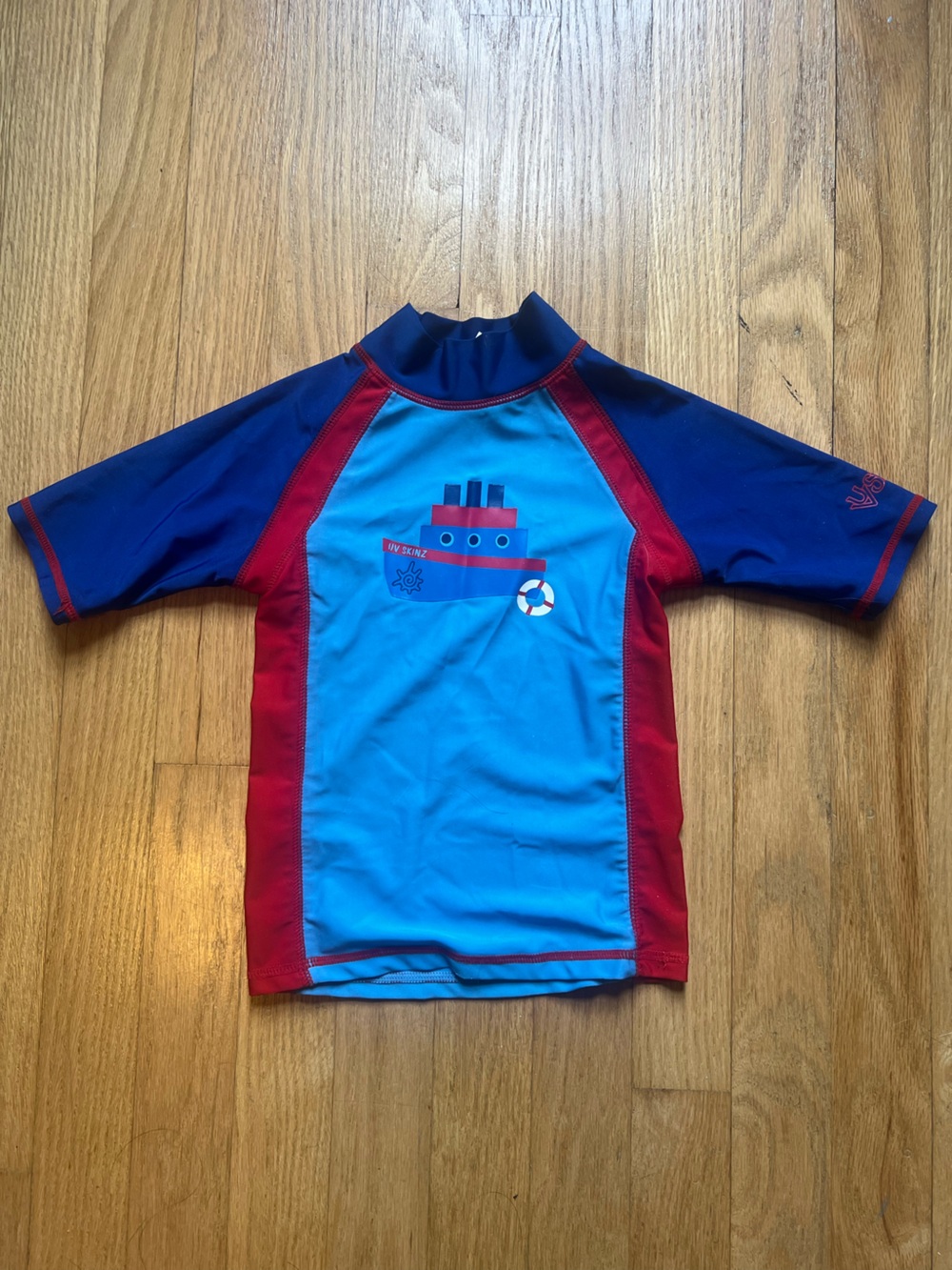 Kids UV Skinz Short Sleeve Swim Rash Guard - Boat